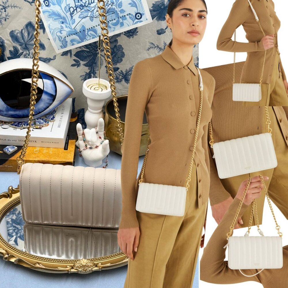 🆕 OROTON 🧿 NWT Fay Mini Chain Crossbody, Rich Cream
